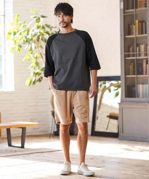 CAMBIO(カンビオ)の「mlt5581- COOLMAX Raglan 3-4 Sleeve Tee ラグランスリーブTシャツ(2026GIM-009)(Tシャツ/カットソー・メンズ・チャコールグレー×ブラック/ブラック×グレー/ホワイト×グレー・S/M/L)」の19枚目の写真