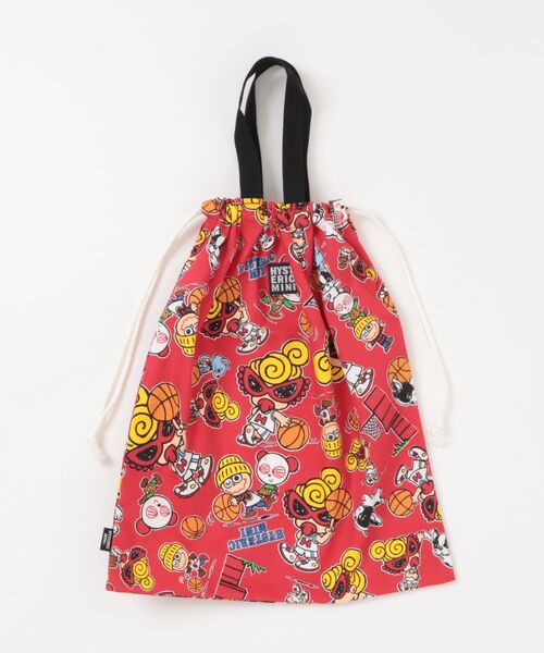 HYSTERIC MINI（ヒステリックミニ）の「HYSTERIC MINI HOOPS総柄 体操着入れ（その他小物・キッズ・ホワイト系その他/ブラック系その他/レッド系その他・FREE）」の3枚目の写真