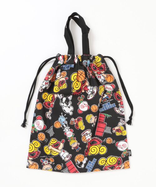 HYSTERIC MINI（ヒステリックミニ）の「HYSTERIC MINI HOOPS総柄 体操着入れ（その他小物・キッズ・ホワイト系その他/ブラック系その他/レッド系その他・FREE）」の6枚目の写真