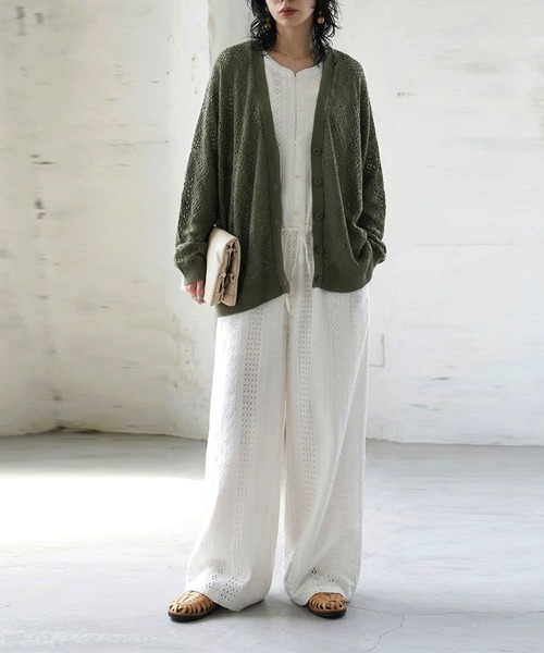 antiqua(アンティカ)の「刺繍 オールインワン(サロペット/オーバーオール・レディース・ブラック/ホワイト・ONESIZE/TL)」の7枚目の写真
