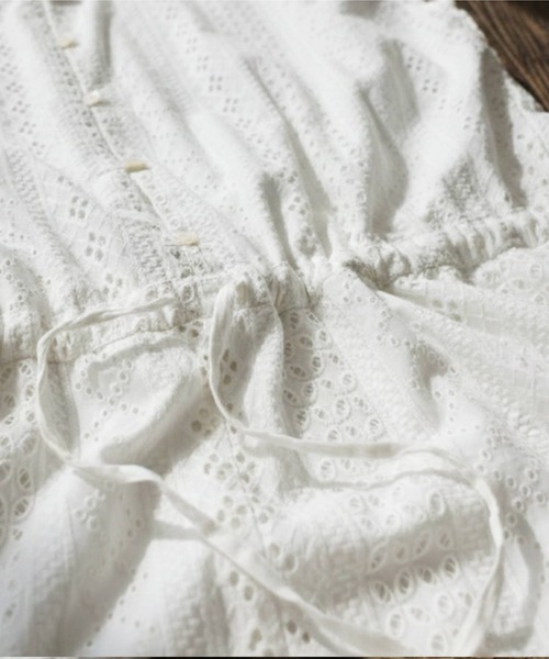antiqua(アンティカ)の「刺繍 オールインワン(サロペット/オーバーオール・レディース・ブラック/ホワイト・ONESIZE/TL)」の17枚目の写真