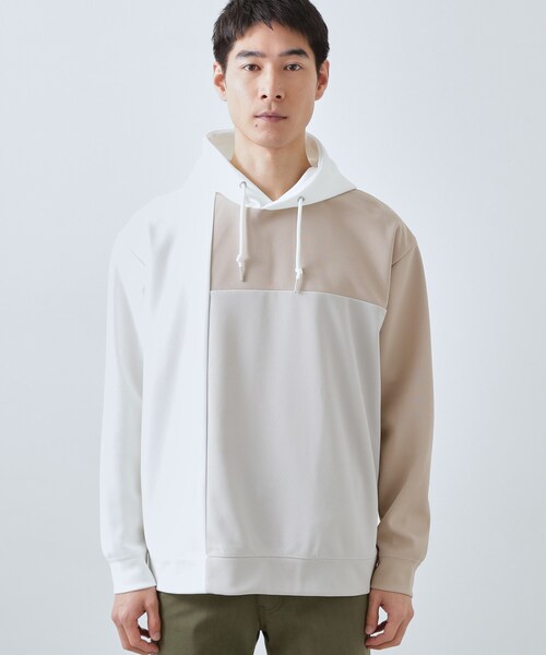 THE SHOP TK (ザ ショップ ティーケー )の「【大人の為の絶妙バランス】パネル切替パーカ 濯機機OK(パーカー・メンズ・ホワイト系8/ホワイト系7・02/03/04)」の6枚目の写真