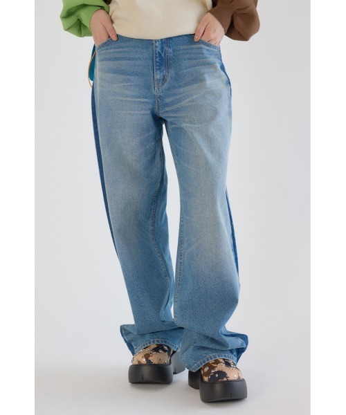 RODEO CROWNS WIDE BOWL(ロデオクラウンズワイドボウル)の「Wide Loose Denim(デニムパンツ・レディース・ライトブルー/ブルー・SMALL/MEDIUM)」の4枚目の写真