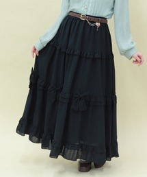 axes femme トランプメルヘン柄スカート 黒 axes femme POETIQUE（アクシーズファムポエティック）の「トランプ