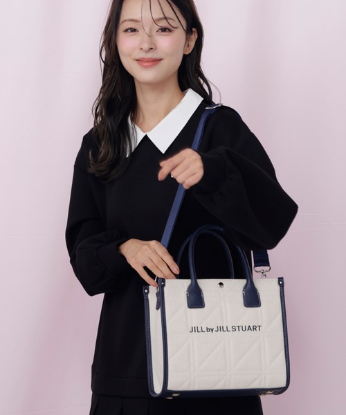 JILL by JILL STUART(ジルバイジルスチュアート)の「ステッチパイピングトート小(トートバッグ・レディース・ピンク/ホワイト/ネイビー・FREE)」の16枚目の写真