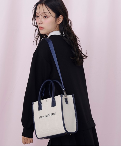 JILL by JILL STUART(ジルバイジルスチュアート)の「ステッチパイピングトート小(トートバッグ・レディース・ピンク/ホワイト/ネイビー・FREE)」の19枚目の写真