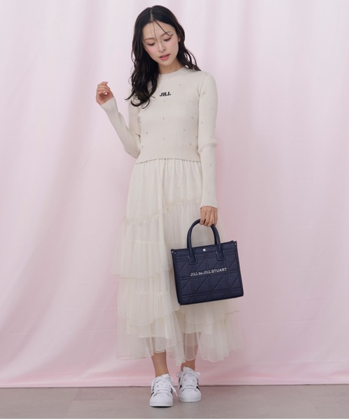 JILL by JILL STUART(ジルバイジルスチュアート)の「ステッチパイピングトート小(トートバッグ・レディース・ピンク/ホワイト/ネイビー・FREE)」の14枚目の写真