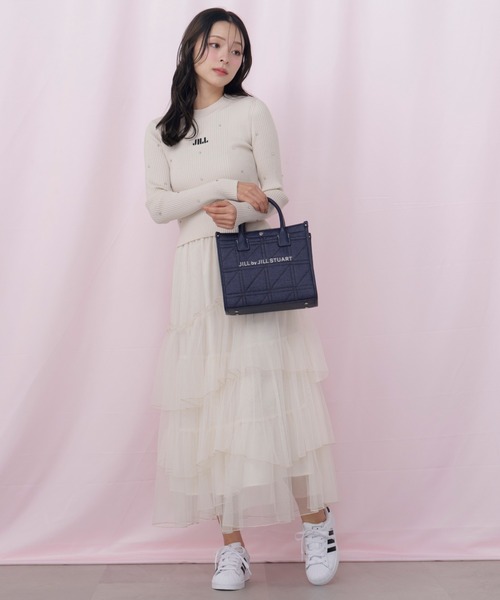 JILL by JILL STUART(ジルバイジルスチュアート)の「ステッチパイピングトート小(トートバッグ・レディース・ピンク/ホワイト/ネイビー・FREE)」の12枚目の写真
