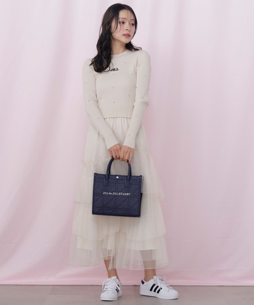 JILL by JILL STUART(ジルバイジルスチュアート)の「ステッチパイピングトート小(トートバッグ・レディース・ピンク/ホワイト/ネイビー・FREE)」の13枚目の写真