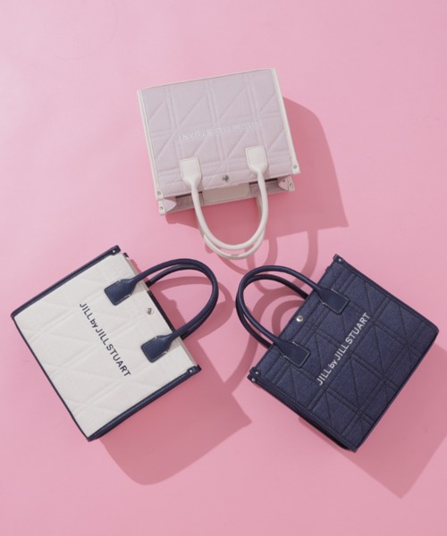 JILL by JILL STUART(ジルバイジルスチュアート)の「ステッチパイピングトート小(トートバッグ・レディース・ピンク/ホワイト/ネイビー・FREE)」の4枚目の写真