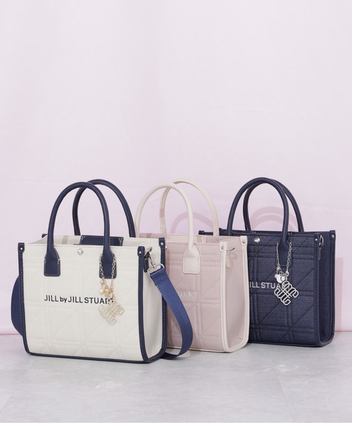 JILL by JILL STUART(ジルバイジルスチュアート)の「ステッチパイピングトート小(トートバッグ・レディース・ピンク/ホワイト/ネイビー・FREE)」の5枚目の写真