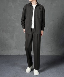 Cloudstyle（クラウドスタイル）の「【Cloudstyle】セットアップ 2点セット オープンカラーシャツ&ワイドイージーパンツ（セットアップ）」