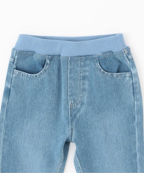 petit main（プティマイン）の「カットデニムロングパンツ（デニムパンツ・キッズ・サックスブルー/ブルー・100cm/120cm/130cm/80ｃｍ）」の5枚目の写真
