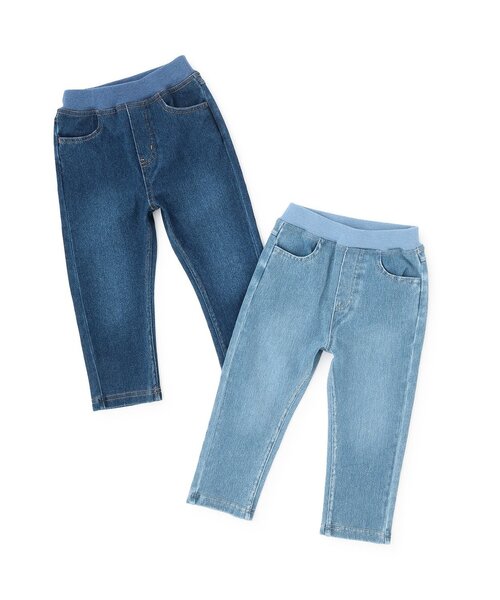 petit main（プティマイン）の「カットデニムロングパンツ（デニムパンツ・キッズ・サックスブルー/ブルー・100cm/120cm/130cm/80ｃｍ）」の10枚目の写真