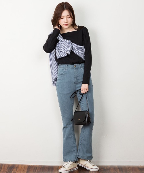 aity(アイティ)の「M-5L コットンスクエアネック無地カットソー 夏服(Tシャツ/カットソー・レディース・ブラック/オフホワイト/グレイッシュベージュ/チャコールグレー/モカ・M~L/4L~5L/LL~3L)」の20枚目の写真