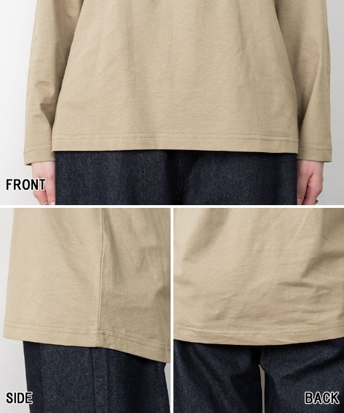 aity(アイティ)の「M-5L コットンスクエアネック無地カットソー 夏服(Tシャツ/カットソー・レディース・ブラック/オフホワイト/グレイッシュベージュ/チャコールグレー/モカ・M~L/4L~5L/LL~3L)」の10枚目の写真