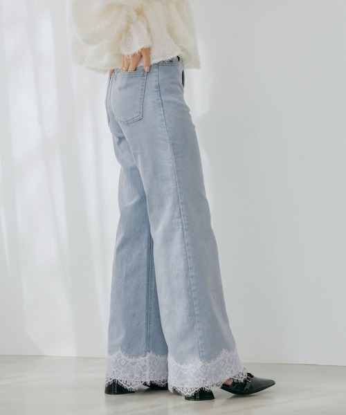 Heather(ヘザー)の「レースフレアデニムパンツ 654882(デニムパンツ・レディース・グレー/ワンウォッシュ/ライトブルー・S/M)」の11枚目の写真