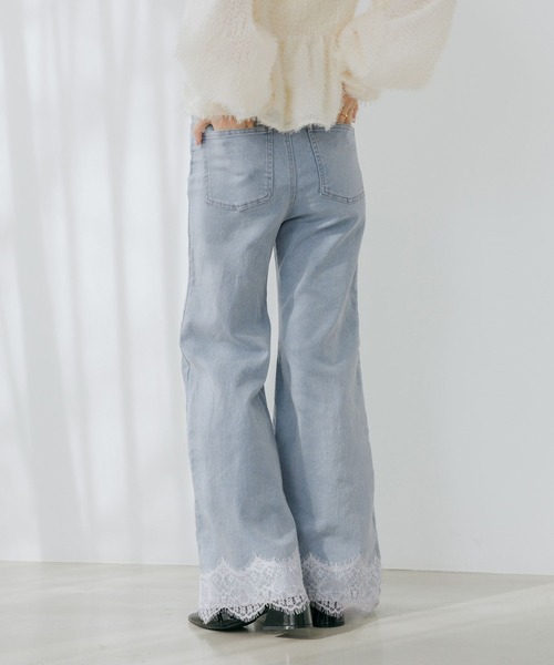 Heather(ヘザー)の「レースフレアデニムパンツ 654882(デニムパンツ・レディース・グレー/ワンウォッシュ/ライトブルー・S/M)」の12枚目の写真