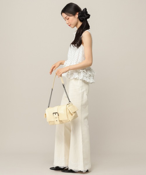 Heather（ヘザー）の「【身長別デニム】レースフレアデニムパンツ　654882（デニムパンツ・レディース・グレー/ワンウォッシュ/ライトブルー/アイボリー・S/M/XS/LONG）」の9枚目の写真
