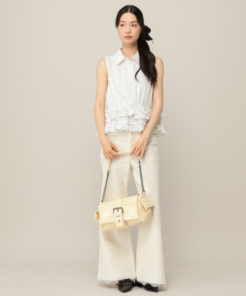 Heather（ヘザー）の「【身長別デニム】レースフレアデニムパンツ　654882（デニムパンツ・レディース・グレー/ワンウォッシュ/ライトブルー/アイボリー・S/M/XS/LONG）」の8枚目の写真
