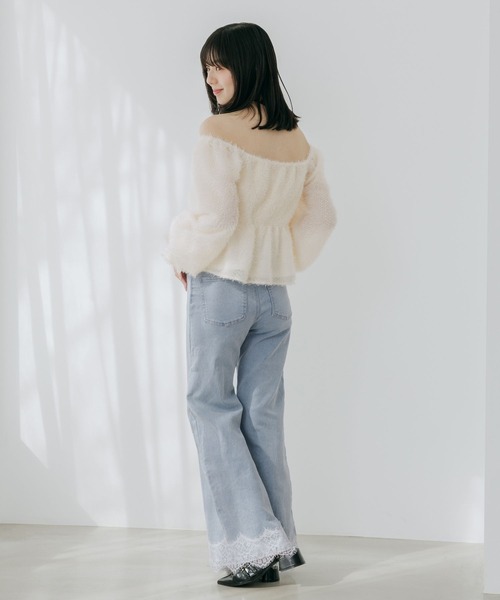 Heather(ヘザー)の「レースフレアデニムパンツ 654882(デニムパンツ・レディース・グレー/ワンウォッシュ/ライトブルー・S/M)」の15枚目の写真