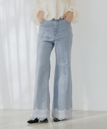 Heather（ヘザー）の「【身長別デニム】レースフレアデニムパンツ 654882（デニムパンツ）」