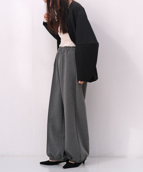 AKTE（アクテ）の「ダブルジャージースウェットパンツ（スウェットパンツ・レディース・チャコールグレー/ブラック・1/2/2T）」の4枚目の写真