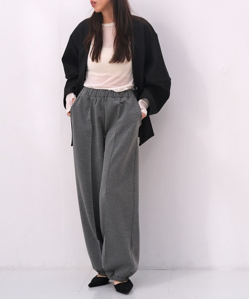 AKTE（アクテ）の「ダブルジャージースウェットパンツ（スウェットパンツ・レディース・チャコールグレー/ブラック・1/2/2T）」の5枚目の写真