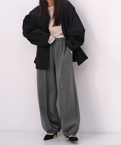 AKTE（アクテ）の「ダブルジャージースウェットパンツ（スウェットパンツ・レディース・チャコールグレー/ブラック・1/2/2T）」の7枚目の写真