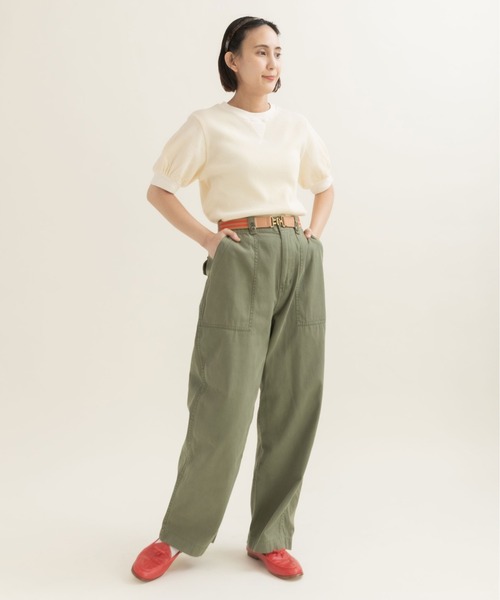 CHILD WOMAN(チャイルドウーマン)の「コットンワッフル製品染 半袖パフスリーブプルオーバー(Tシャツ/カットソー・レディース・アイボリー/ピンク/イエロー/パープル・FREE)」の18枚目の写真