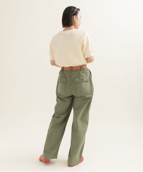 CHILD WOMAN(チャイルドウーマン)の「コットンワッフル製品染 半袖パフスリーブプルオーバー(Tシャツ/カットソー・レディース・アイボリー/ピンク/イエロー/パープル・FREE)」の20枚目の写真
