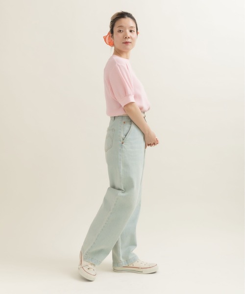 CHILD WOMAN(チャイルドウーマン)の「コットンワッフル製品染 半袖パフスリーブプルオーバー(Tシャツ/カットソー・レディース・アイボリー/ピンク/イエロー/パープル・FREE)」の11枚目の写真
