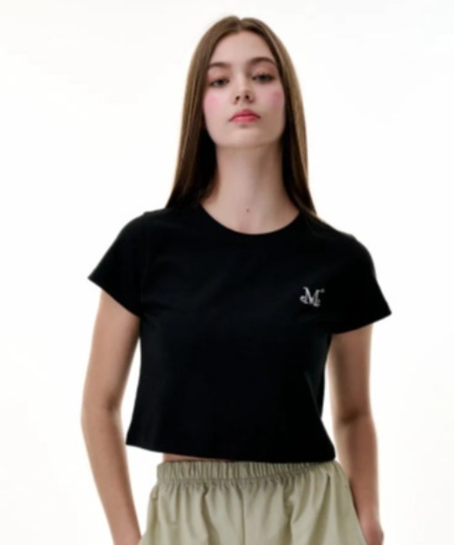 MUCENT(ムセント)の「◇MUCENT◇ブランド直輸入正規品/着丈が選べる/MUCENT SMALL LOGO T スモールロゴ半袖Tシャツ男女共用(Tシャツ/カットソー・レディース・ホワイト/ブラック・S/L/M)」の14枚目の写真