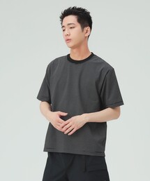 綿ライクポリ ボーダー Tシャツ(吸水速乾)
