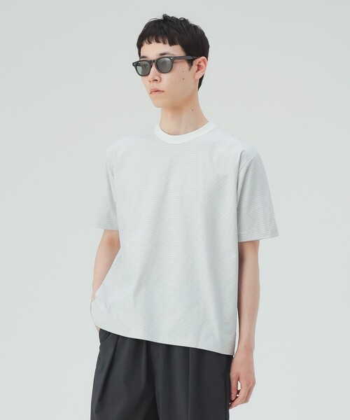 BEAMS HEART(ビームスハート)の「綿ライクポリ ボーダー Tシャツ(吸水速乾)(Tシャツ/カットソー・メンズ・ホワイト/ブラック・XL/L/M/S)」の20枚目の写真