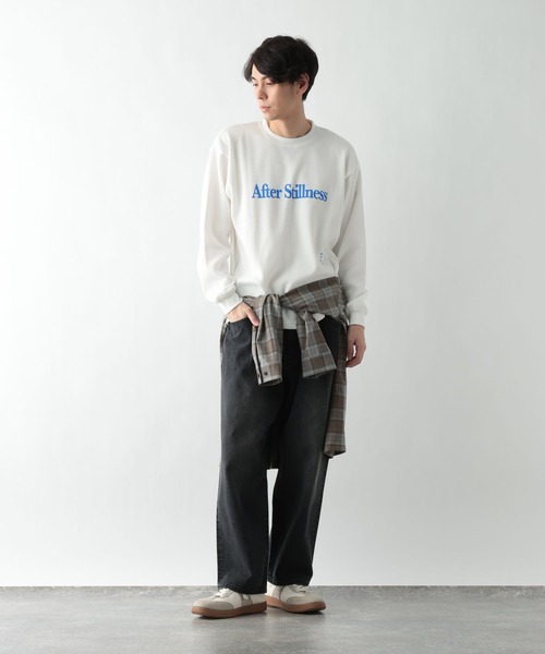 GLOBAL WORK(グローバルワーク)の「クリーンワッフルスウェット/ロゴ/647617(スウェット・メンズ・ホワイト/ネイビー/ホワイト系その他2/チャコールグレー・SMALL/LARGE/MEDIUM/X-LARGE)」の6枚目の写真