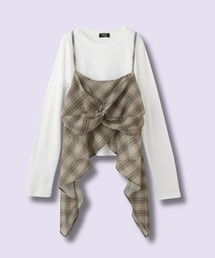 Mac-House（マックハウス）の「RICHMIX イヘレムキャミソール×ロングTシャツ アンサンブル（アンサンブル）」