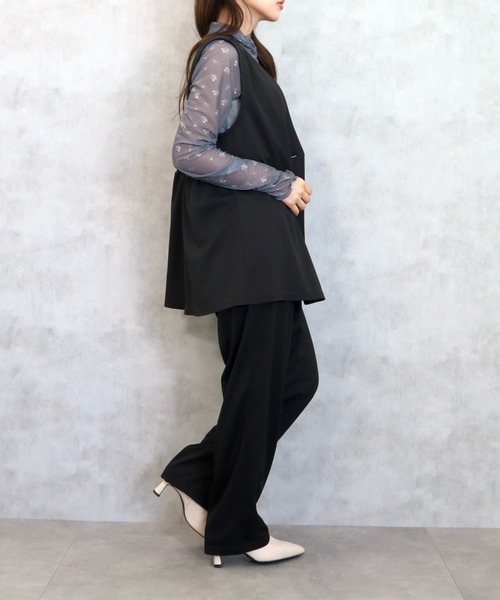 CECIL McBEE(セシルマクビー)の「カットツイルベストxパンツ セットアップ(ワンピース・レディース・ブラック/モカ・MEDIUM/LARGE)」の7枚目の写真