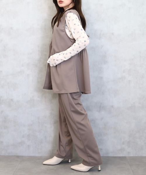 CECIL McBEE(セシルマクビー)の「カットツイルベストxパンツ セットアップ(ワンピース・レディース・ブラック/モカ・MEDIUM/LARGE)」の9枚目の写真