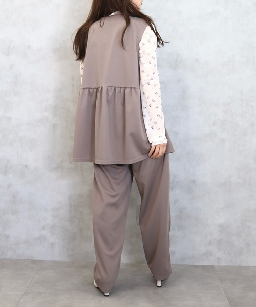 CECIL McBEE(セシルマクビー)の「カットツイルベストxパンツ セットアップ(ワンピース・レディース・ブラック/モカ・MEDIUM/LARGE)」の10枚目の写真