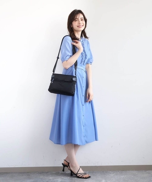 MK MICHEL KLEIN（エムケーミッシェルクラン）の「[撥水/軽量]アクセントレザーコンパクトショルダーバッグ（ショルダーバッグ・レディース・キナリ/オレンジ/アイボリー・00）」の6枚目の写真