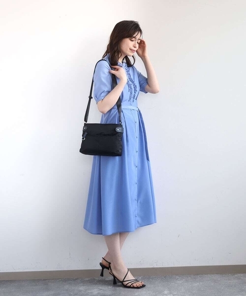 MK MICHEL KLEIN（エムケーミッシェルクラン）の「[撥水/軽量]アクセントレザーコンパクトショルダーバッグ（ショルダーバッグ・レディース・キナリ/オレンジ/アイボリー・00）」の5枚目の写真