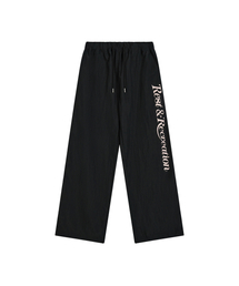 WIDE NYLON PANTS - BLACK