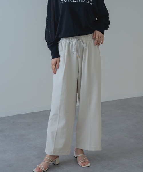 ANNA LUNA(アンナルナ)の「【ANNA LUNA】すっきり見え を叶える タック ストレート パンツ(その他パンツ・レディース・ブラック/グレイッシュベージュ/ネイビー・MEDIUM)」の3枚目の写真