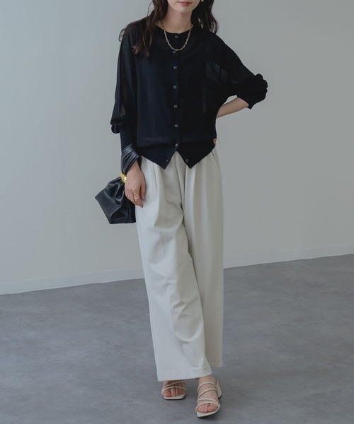 ANNA LUNA(アンナルナ)の「【ANNA LUNA】すっきり見え を叶える タック ストレート パンツ(その他パンツ・レディース・ブラック/グレイッシュベージュ/ネイビー・MEDIUM)」の10枚目の写真