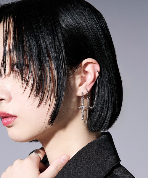 Connector chain pierce（ピアス（片耳用））｜Ellno Loset（エルノ
