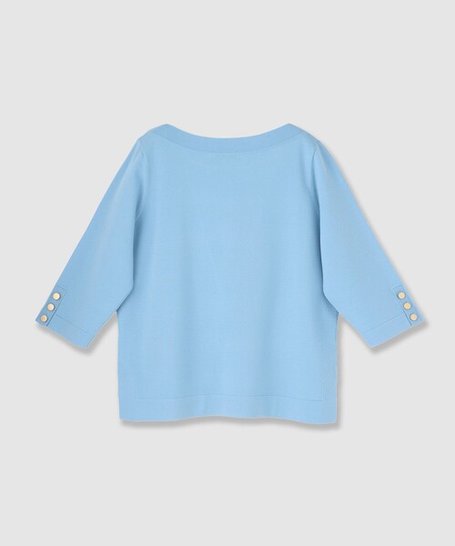 ANAYI（アナイ）の「スリーブ釦ボートネックプルオーバー（ニット/セーター・レディース・ブラック/ホワイト/ピンク/ブルー・38）」の8枚目の写真