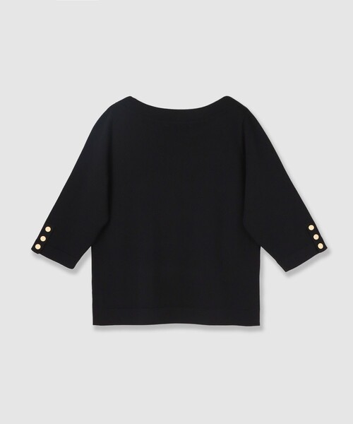 ANAYI（アナイ）の「スリーブ釦ボートネックプルオーバー（ニット/セーター・レディース・ブラック/ホワイト/ピンク/ブルー・38）」の6枚目の写真