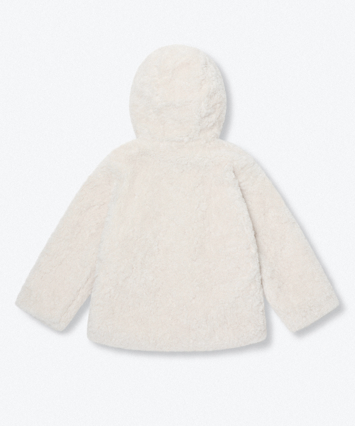 MUSINSA STANDARD KIDS（ムシンサスタンダードキッズ）の「フェイクシアリングショートダッフルパディングパーカー[クリーム]（ブルゾン・レディース・その他・100/110/120/130/140/150）」の4枚目の写真