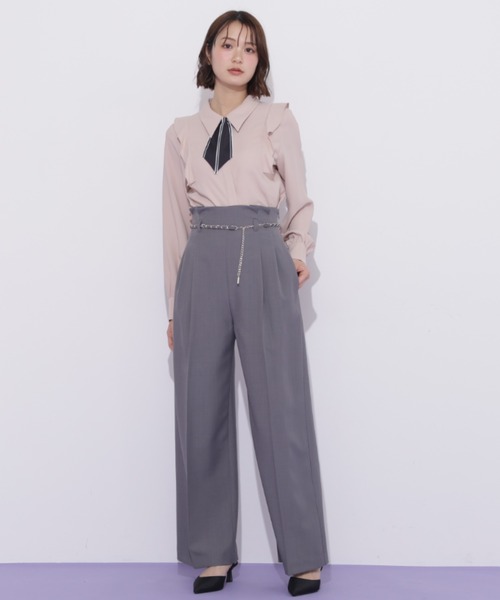 JILL by JILL STUART（ジルバイジルスチュアート）の「チェーンベルトタックワイドパンツ（その他パンツ・レディース・ピンク/ブルー/グレー/ベージュ・SMALL/MEDIUM）」の20枚目の写真